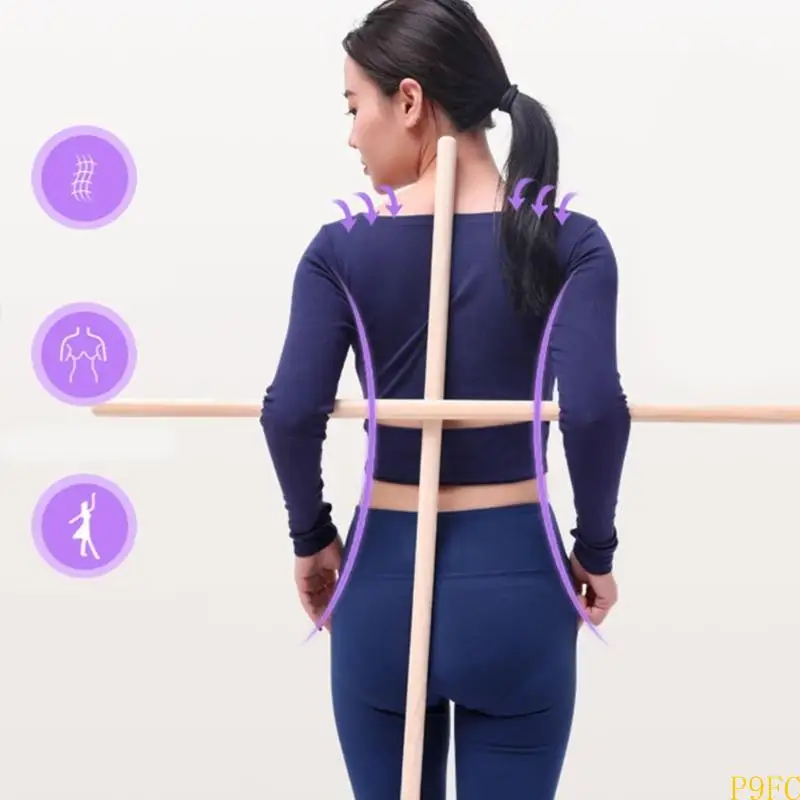 Holz-Yoga-Trainingsstab zur Korrektur von Körperhaltungen Übungsstab Haltungskorrektur Schulter-Öffner Rückenstrecker – Detail 7