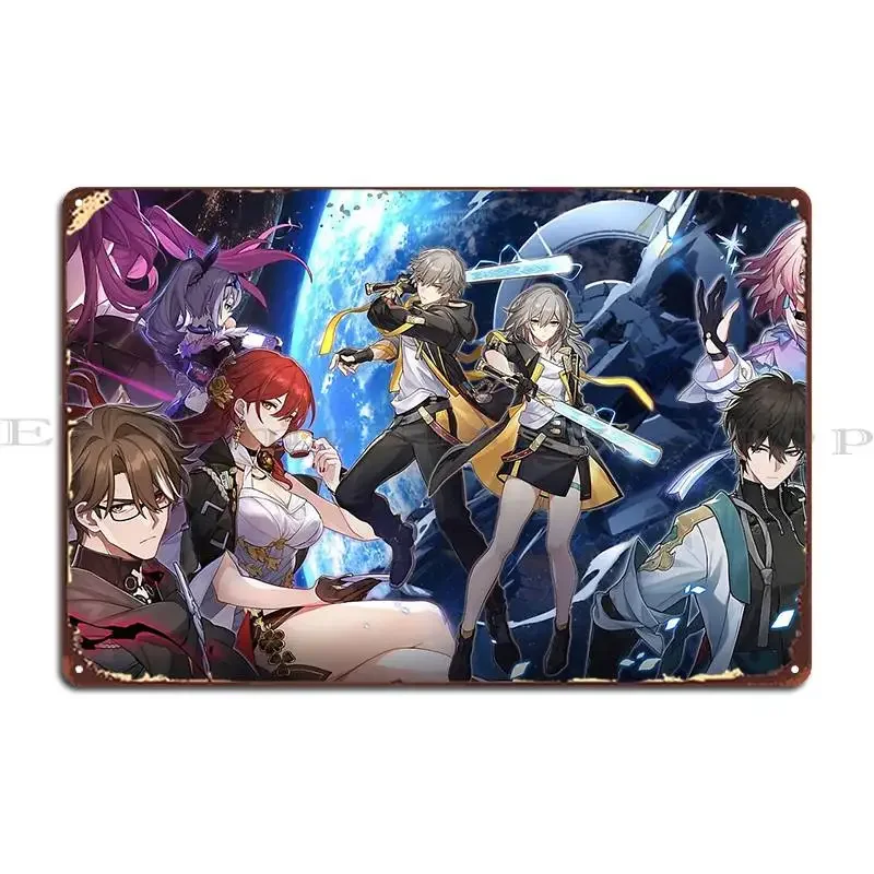Honkai Star Rail All In One Frame Metal Signs Wall Cave Create Wall Decor Personalized Cinema Tin Sign Poster