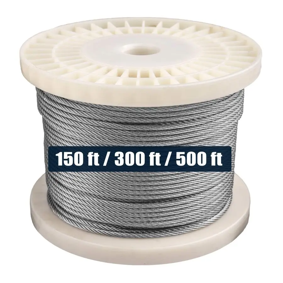 

8 316 Stainless Steel for Deck Cable Railing Kits DIY Balustrades 7x7 Wire Rope Aircraft Cable 150 Feet