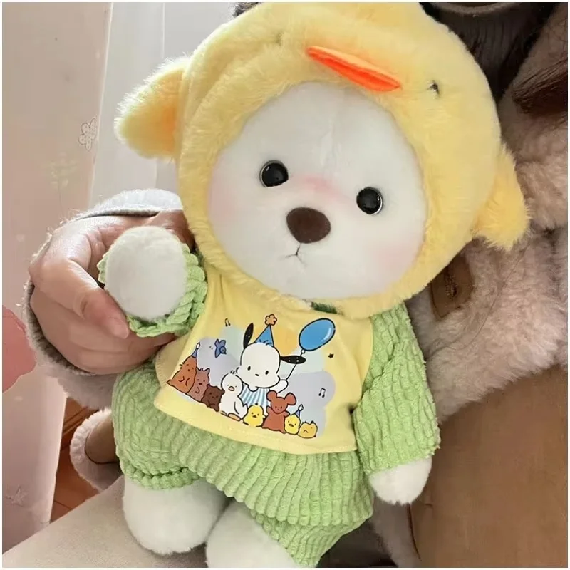 Roupas de boneca de urso kawaii, Urso nu de 30cm, branco, marrom, confortável, bonito dos desenhos animados, presentes infantis, nova venda