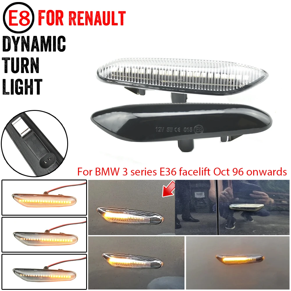 Hot Sale 2PCS Led Dynamic Turn Signal Light Side Marker Sequential Blinker Lamp for -BMW E46 E36 E60 E61 E90 E91 E92 E93 X1 E84