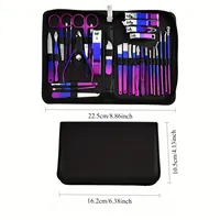 Colorful 30 Pcs Set Stainless Steel Colorful Nail Clippers Set Manicure Tools Package with Home Travel Beauty Care Set