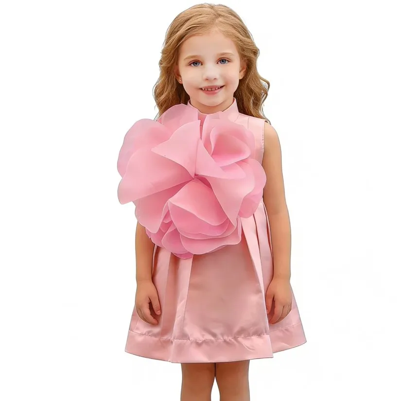 Kids Clothing Sleeveless Appliques Design Sweet And Western Princess Dress For A Holiday Girl A4979 Vestidos Summer Boutique
