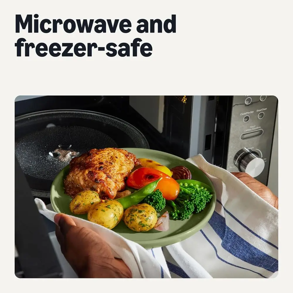 Olive Ceramic Dinnerware Set, 12-Piece, 4-Person Place Settings, Dishwasher Safe