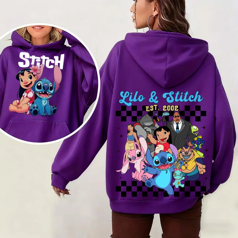 2026 جديد الخريف ديزني غرزة الشتاء فضفاض الرجال والنساء الأزواج الطلاب موضة مقنعين طويلة الأكمام معطف بقلنسوة رائجة البيع #2