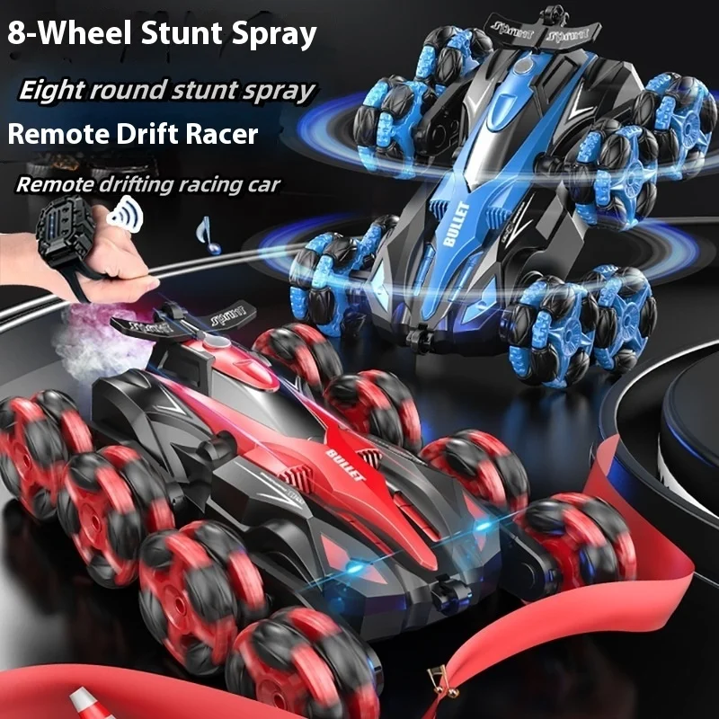 Eight Wheel Stunt Remote Control Car Gesture Induction Drift Spray Swing Arm Climbing Rotary Charging Motor Racing Toy Gift