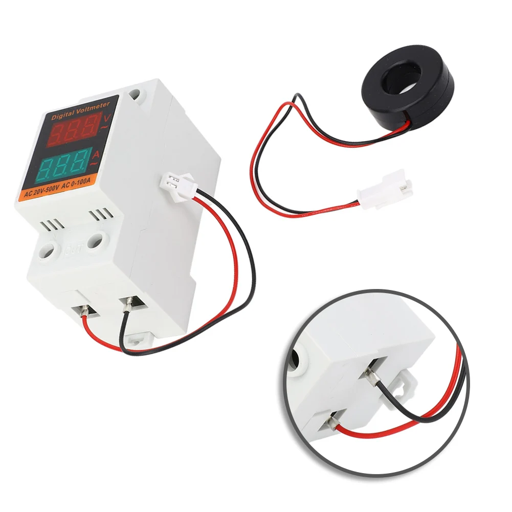 

Цифровой амперметр-вольтметр переменного тока 20-500В 0-100А с LED-дисплеем, тип DIN-рейка, для мониторинга промышленных и коммерческих электрических систем