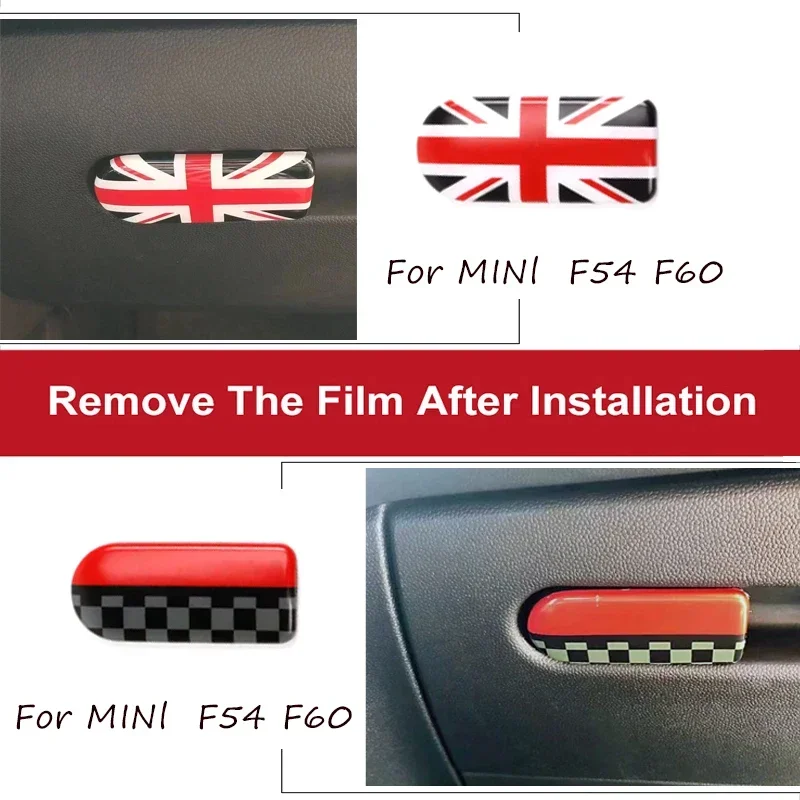 Black Flag Car Glove Box Handle Decorative Storage Box cover Sticker For MINI Clubman COOPER S F55 F56 F57 F54 F60 Car-Styling