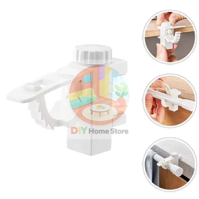 Adjustable No-Drill Curtain Rod Hooks 2Pcs Set Housewarming Gift Clamps for Home Window Decor
