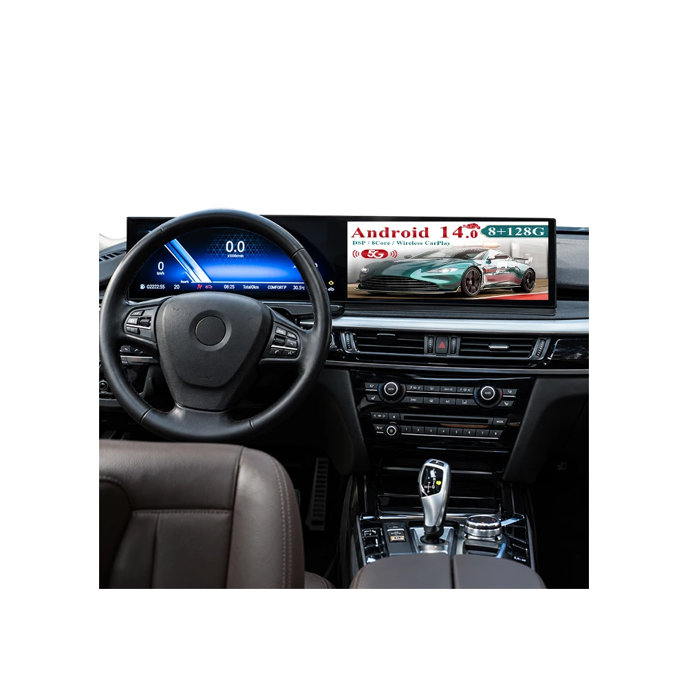 Dual 15.8inch Screen Carplay Android 14 For BMW X5 X6 F15 F16 2014-2018 NBT EVO Car Radio GPS Stereo Head Unit Multimedia Player