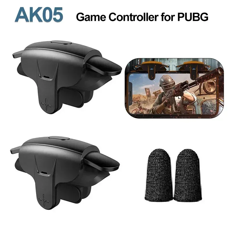 AK05 Mobile Phone Game Trigger 6 Fingers L1R1 Fire Aim Shoot Button Gamepad Joystick for IOS Android PUBG Assist Gaming Console