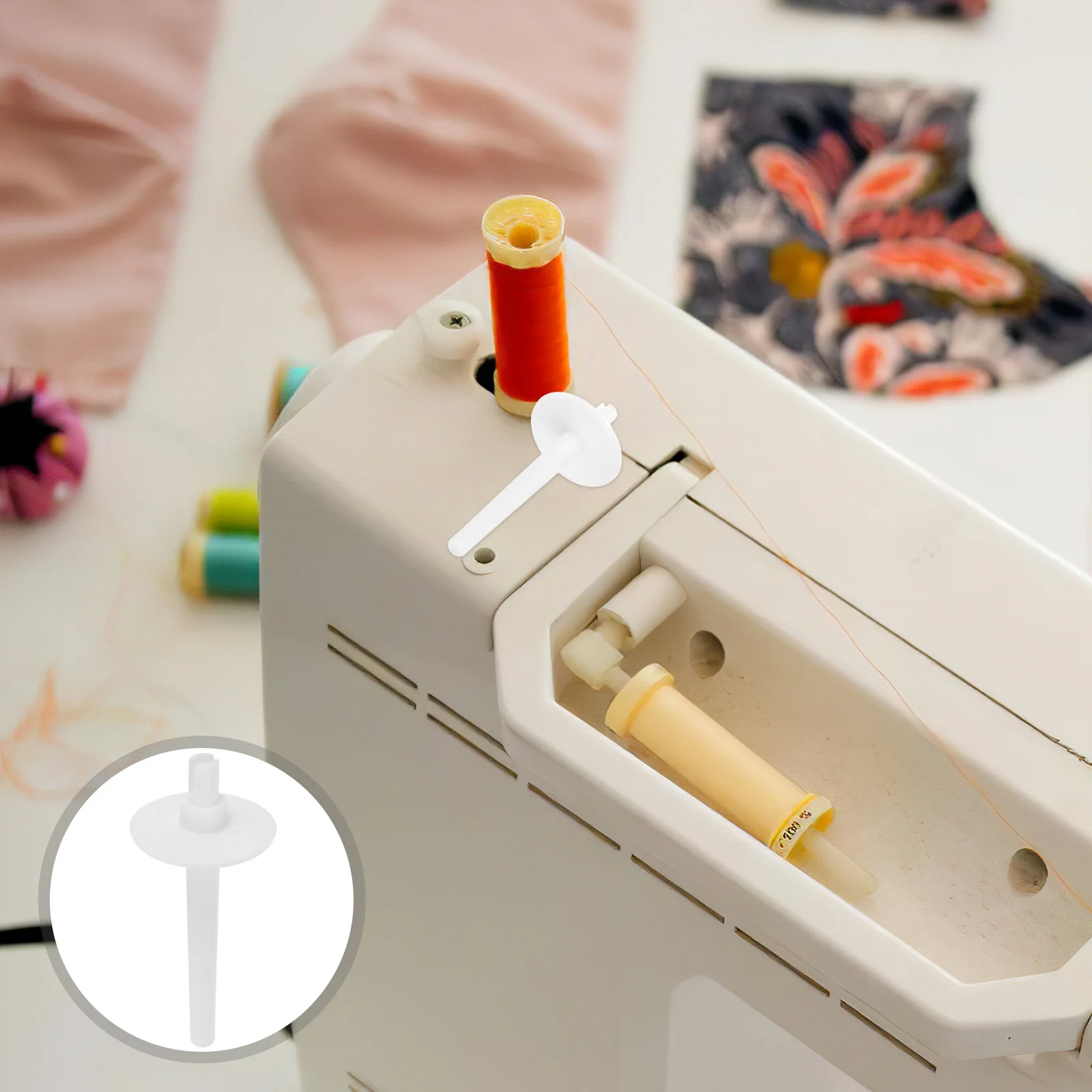 

6pcs Sewing Machine Thread Spool Holder Plastic Auxiliary Pin Replacement Stable Stitching Support - Spool Pin Attachment Cap