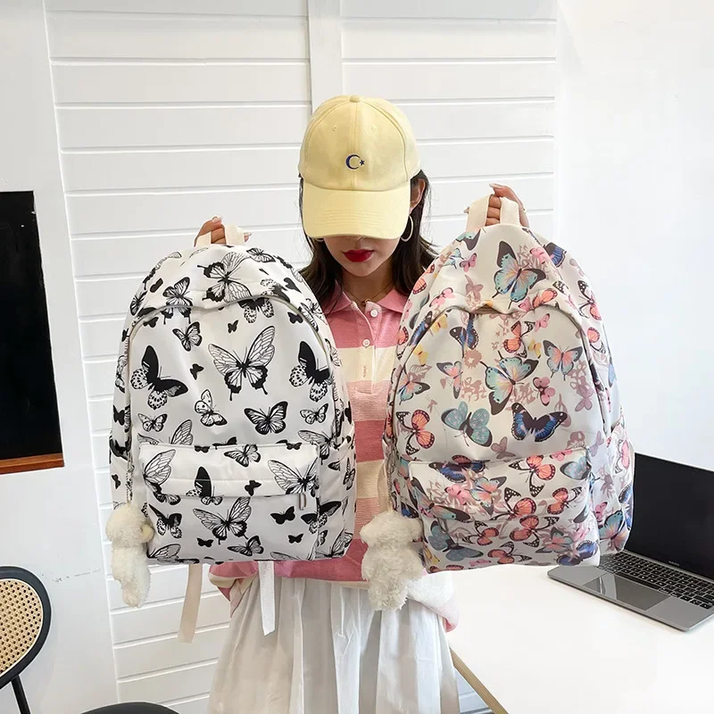 Fashion Butterfly Pattern Korean Women Backpack Student Backpack for School Book Storage and Travel Organizer рюкзак с экраном