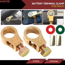 2Pcs Pure Brass w/ Washers Car Battery Terminal Connectors Quick Release Adjust Disconnect Terminal Clip Positive Negative Tools