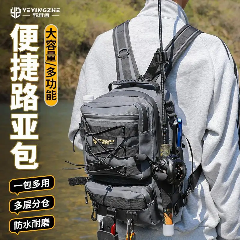 Camping Luya Bag Backpack Single Shoulder Messenger  Multifunctional Fishing Fishing Gear Rod Bag Fishing Storage Bag