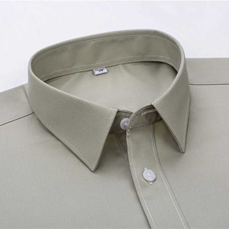 

Modal Classic Plaid Solid Color Work Man Shirts Long Sleeve Casual Formal Office White Shirt Man Long Sleeve Slim Fit Soft Cozy