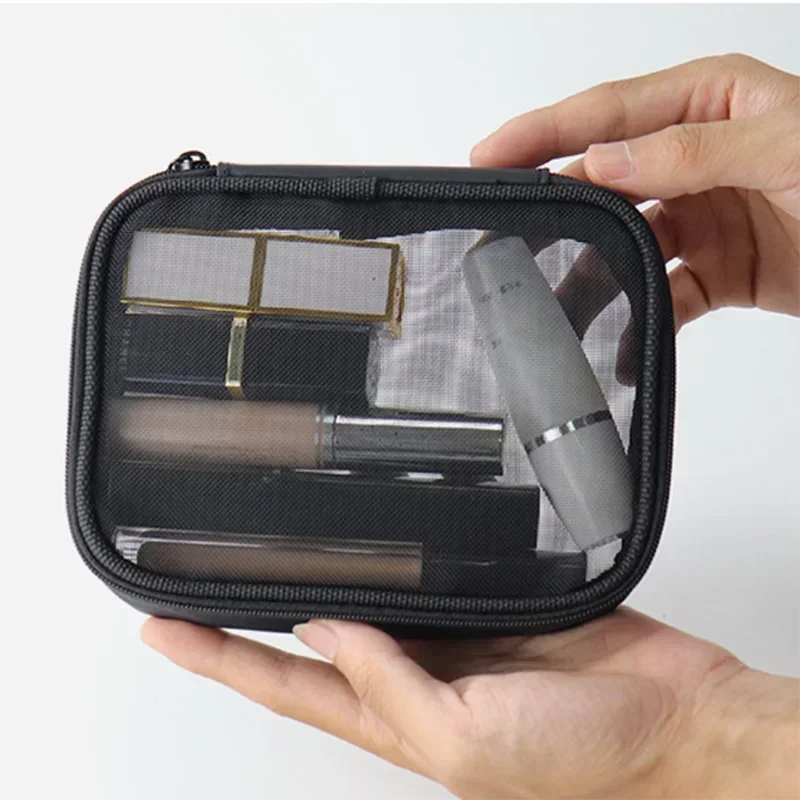 Black Transparent Cosmetic Bag Women Men Necessary Travel Organizer Makeup Bags Fashion Small Large Toiletry Bags Makeup Pouch