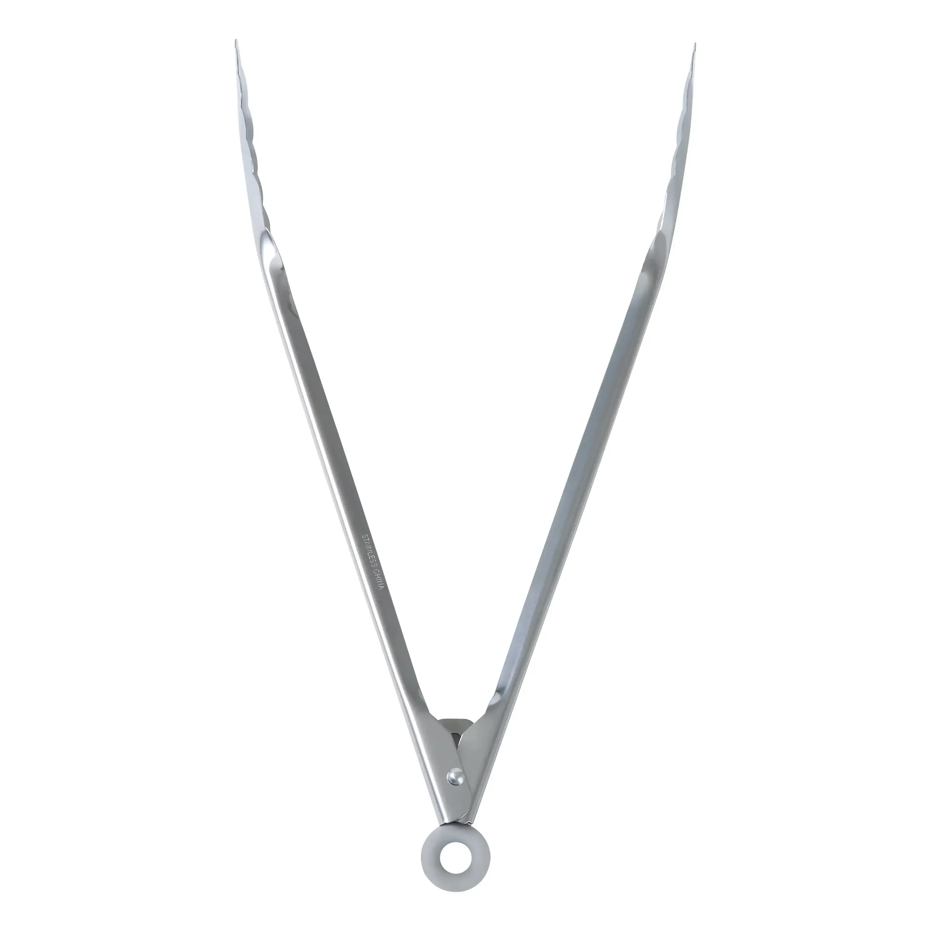 ملقط طبخ بقفل من الفولاذ المقاوم للصدأ مقاس 12 بوصة باللون الفضي