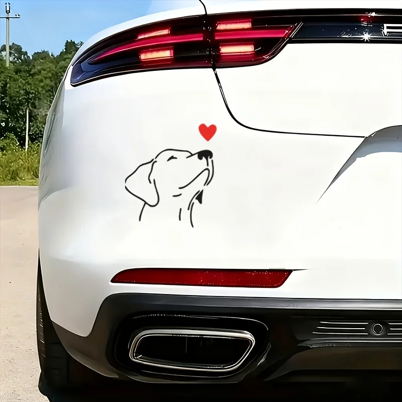 

Cute Labrador Dog Vinyl Sticker, Waterproof Transparent Decal for Motorcycle, Car, Laptop & Fridge