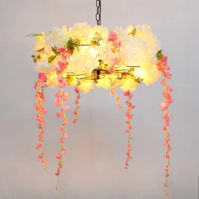 

Hot pot restaurant chandelier creative music pub Hot pot restaurant Flower industrial style restaurant Grill bar BBQ shop Plant