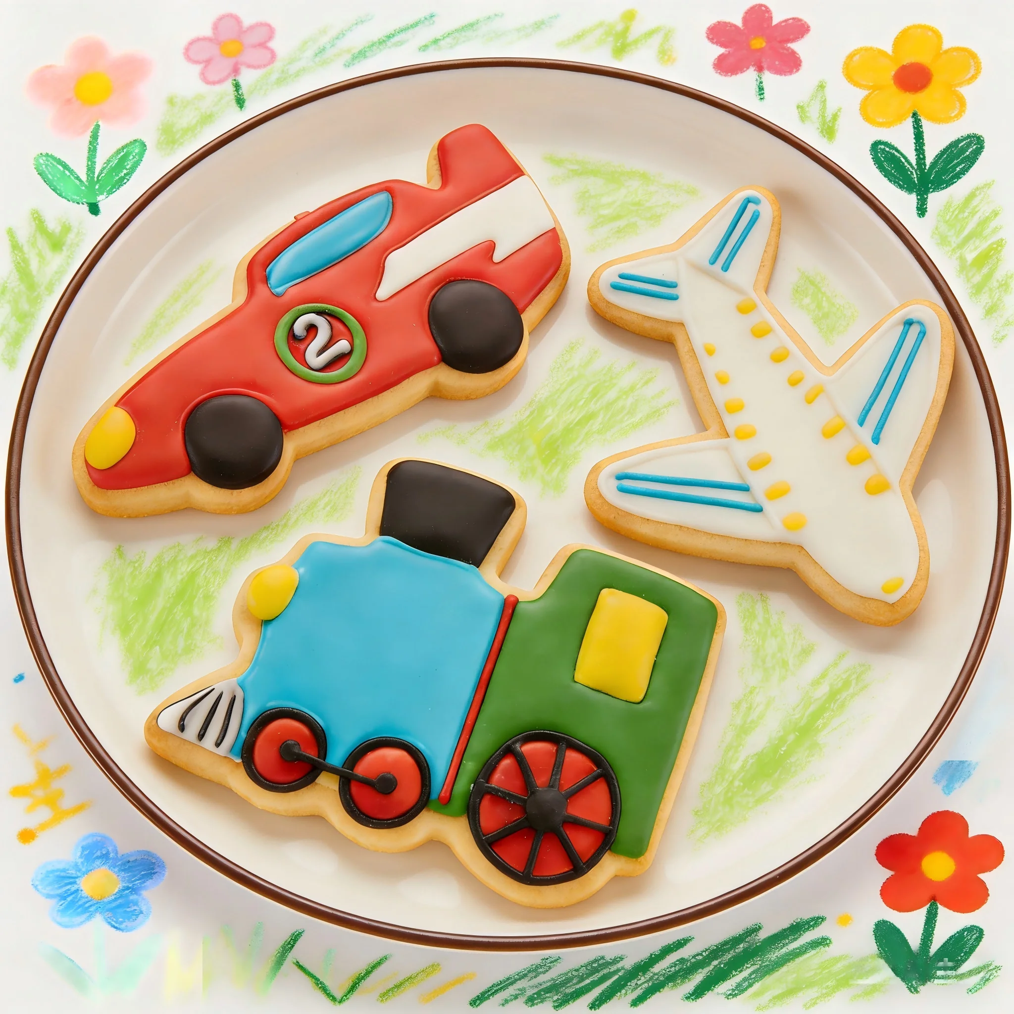 3PCS Cookie Cutter Set Food Grade Stainless Steel Airplane Car Train Shaped Molds for Fondant Tart Pastry Kids Home DIY Baking