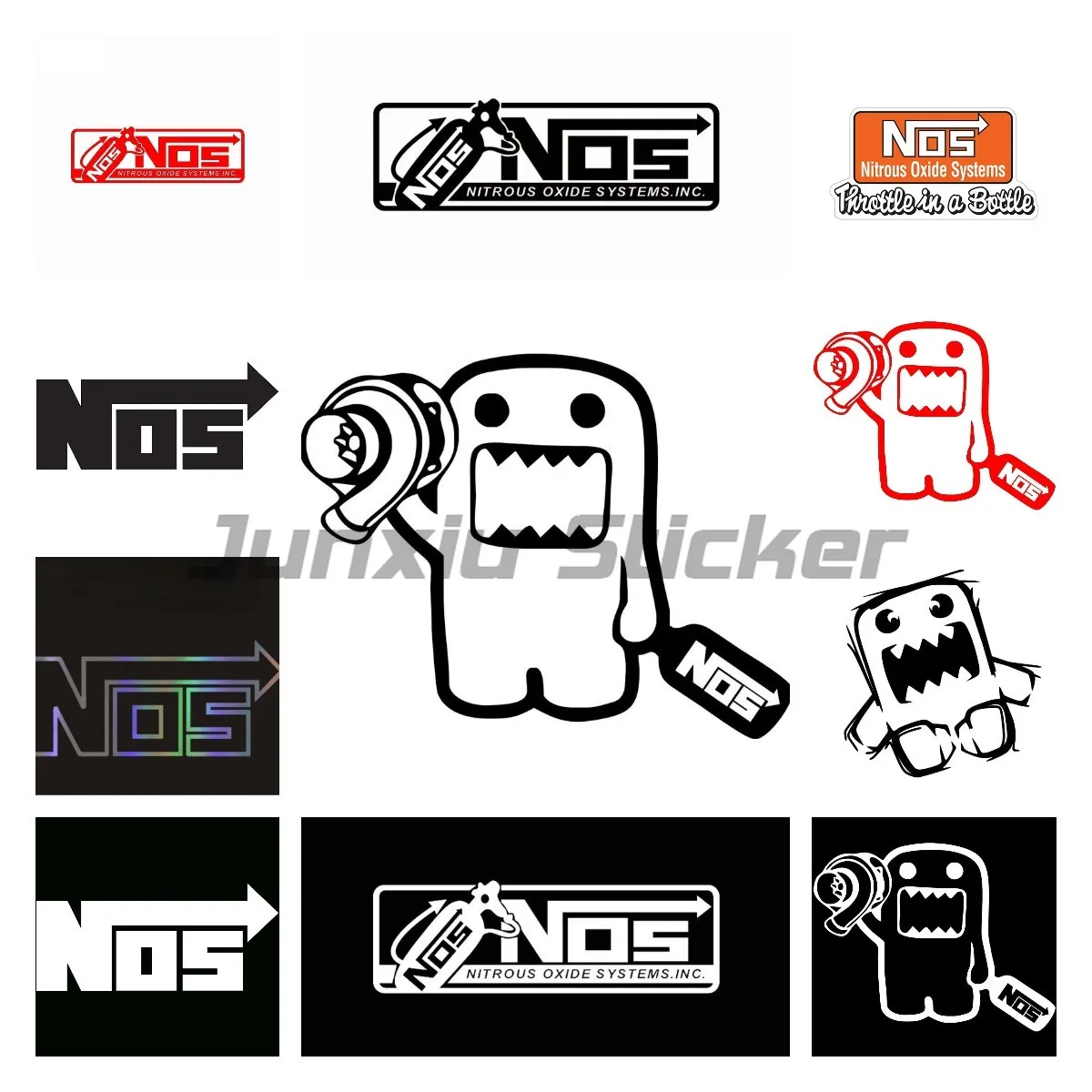 

Toon Lovely DOMO TURBO AND NOS Car Stickers High Quality KK Vinyl Decal for Window Anti- Car A4 Q3 Auto Decoration