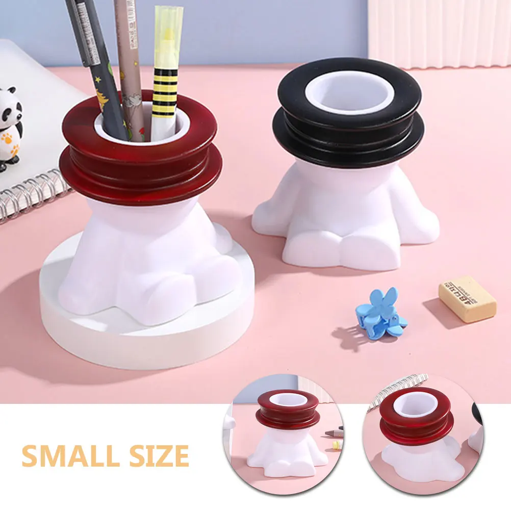 

Multifunctional Desktop ganizer Vinyl Pencil Holder Pen Cup Makeup Brush Storage Cartoon Figurine Office Supplies Container Desk