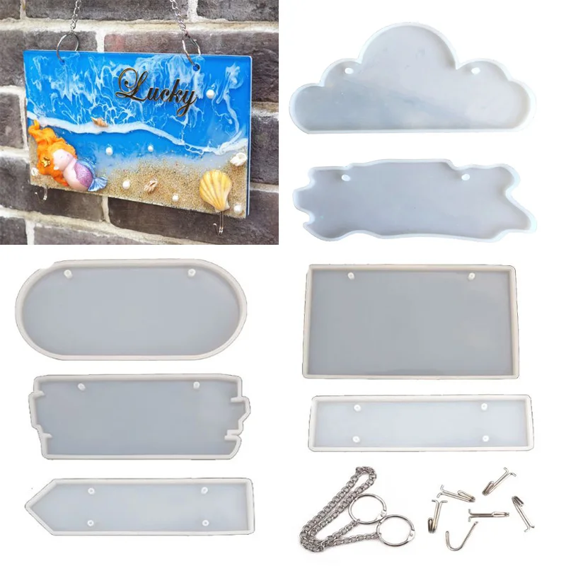 

Multi-Shaped Doorplate Silicone Mold Door Signs Casting Resin Mould Hanging Signs Epoxy Resin Making Mold Gift