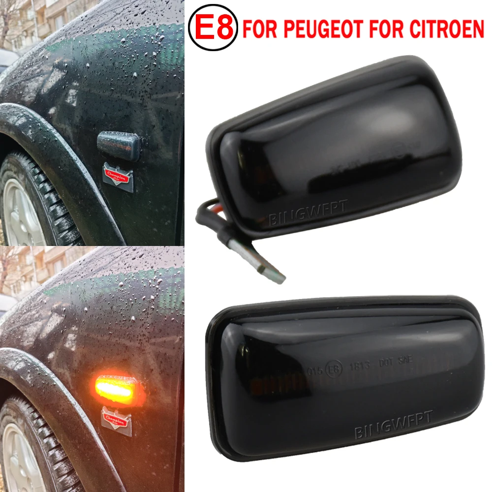 For Peugeot 106 306 406 806 Citroen Berlingo Jumpy Saxo Xantia Xm ZX EXPERT PARTNER Dynamic LED Side Marker Light Signal Blinker