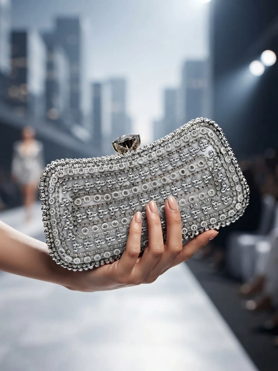 XIYUAN Pink/Gold Rhinestone Wedding Clutch Purse New Women’s Crystal Evening Clutches Bags Lady Chain Party Shoulder Bags