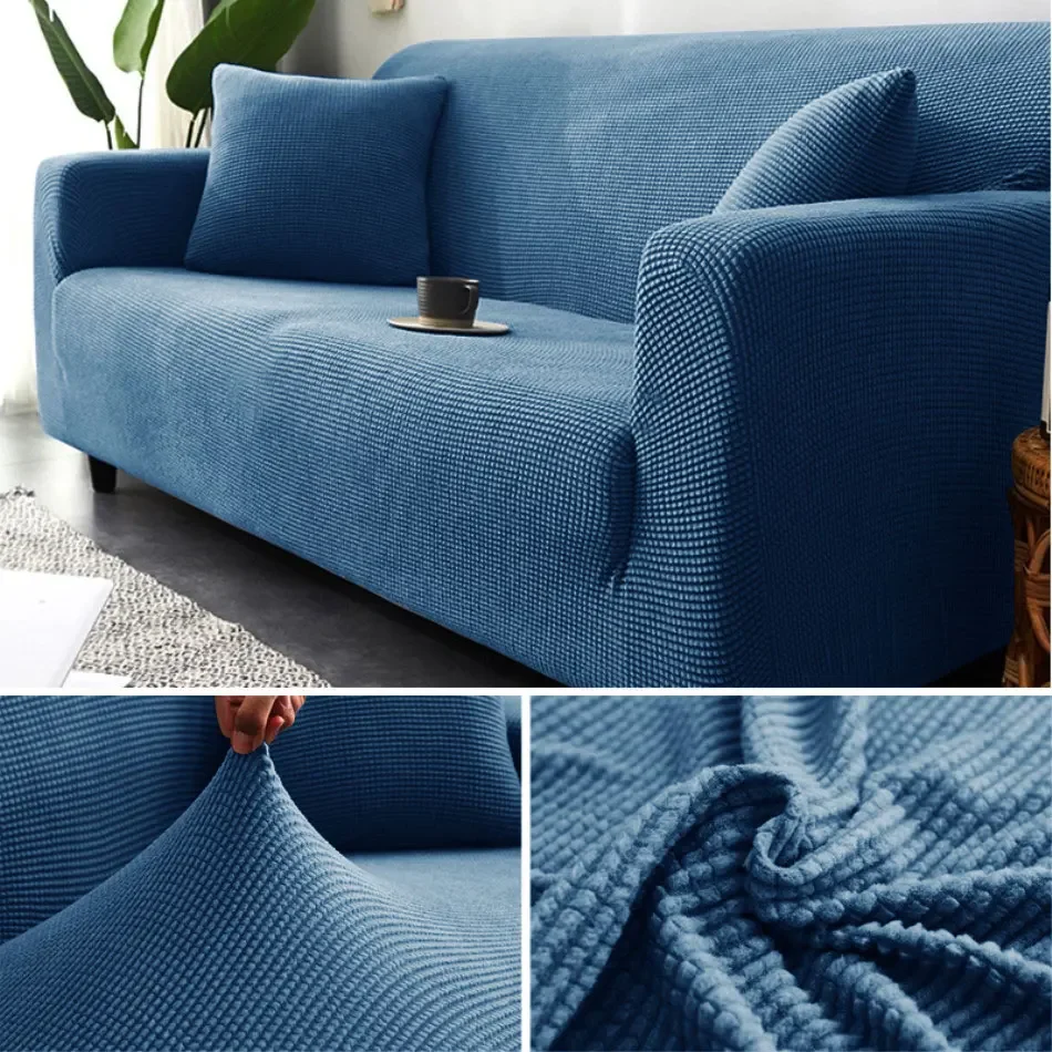 Thick Elastic Sofa Cover Slipcover for Living Room Stretch Polar Fleece Armchair Cover - 1/2/3/4 Seater L Shape Corner Sofa Cove