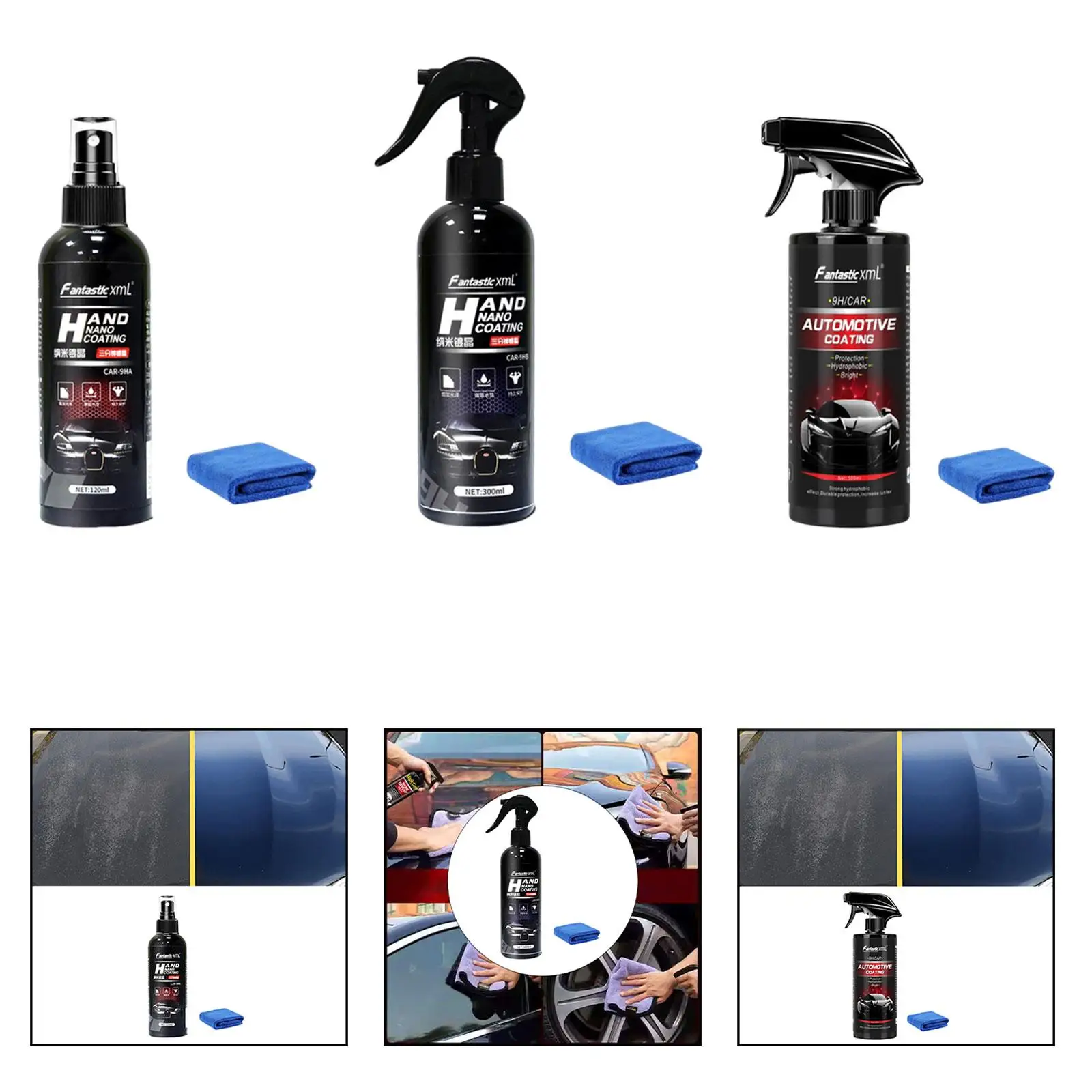 Car Coating Spray Scratch Remover Hydrophobic Shield Coating High Gloss Finish Polishing Agent for Motorbike Automotive