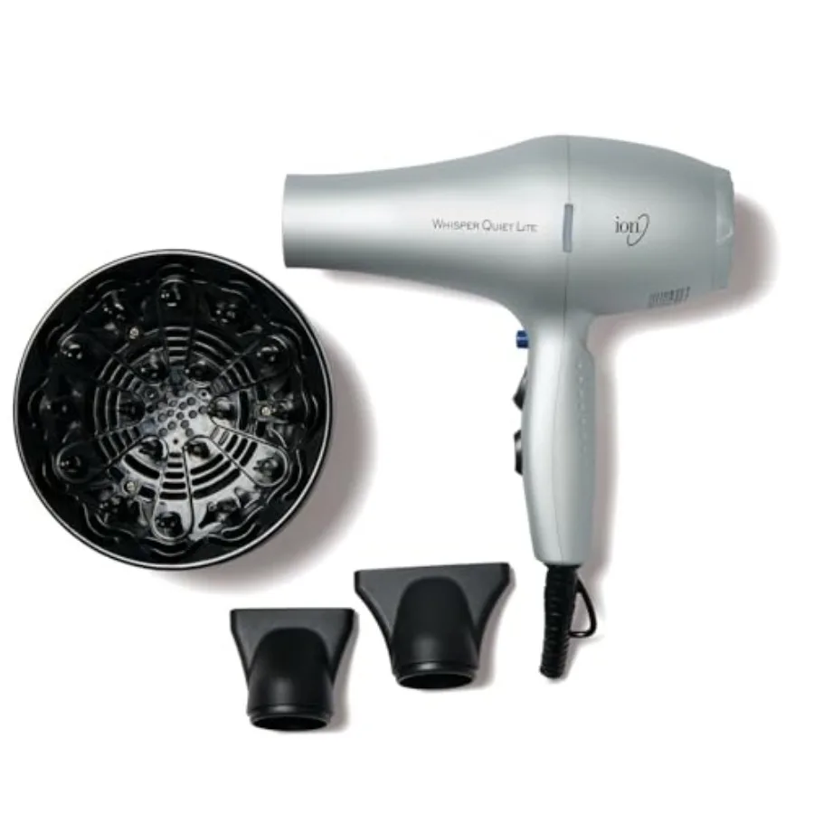 

Ion Whisper Quiet Lite Ionic Ceramic Hair Dryer 1875 Watts Lightweight Powerful 4 Temperatures 2 Speeds