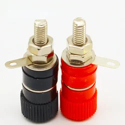 High Quality 1 pair (RED + BLACK) Amplifier Terminal Binding Post Banana Plug Jack Panel mount connector