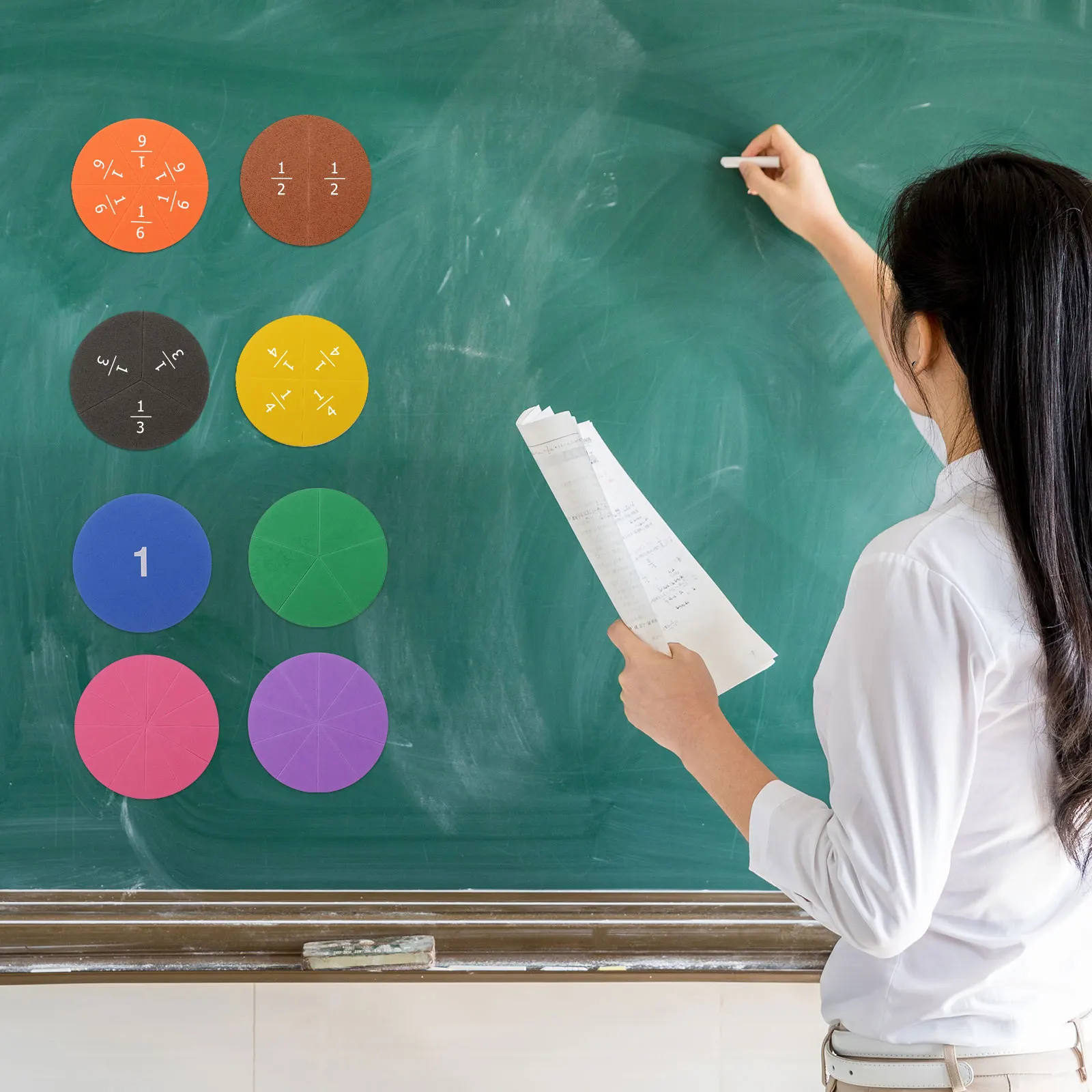 

Score Presenter Educational Toys Math Fraction Circles Tray School Teaching Aids Eva Demonstrator