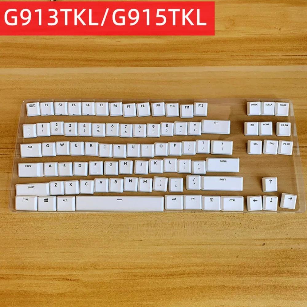 For Logitech G913TKL G915TKL 2nd Gen Low Profile Keycaps 87 Keys White Black (010)