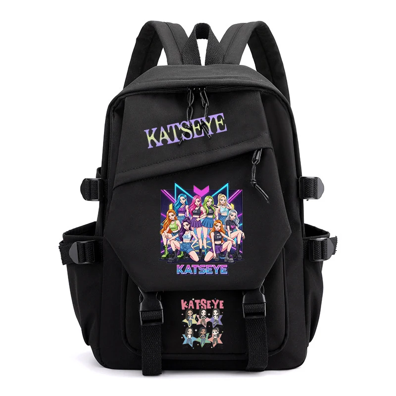 New Katseye Printed Backpack for School Girls Fashion Casual Bagpack Primary Students Bookbag High Quality School Bags Kids Gift