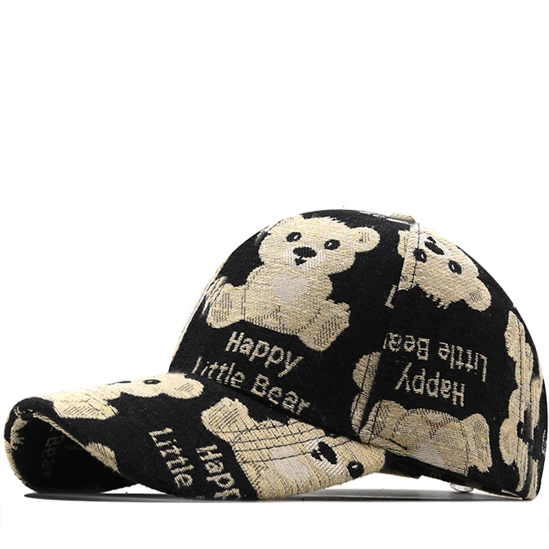 

Cute Bear Baseball Cap New Spring Sunhat Dog Print Men Women Unisex-Teens Cotton Snapback Caps Fashion Hip Hop Vintage Hat