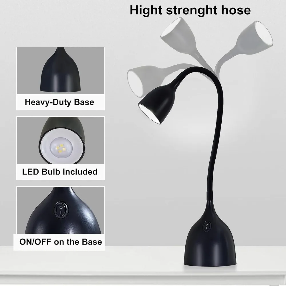 مصباح مكتبي للمكتب المنزلي، ضوء قراءة LED، مصباح طاولة مرن صغير قابل للتعديل معقوفة، مصباح مكتبي للعناية بالعين للكلية D