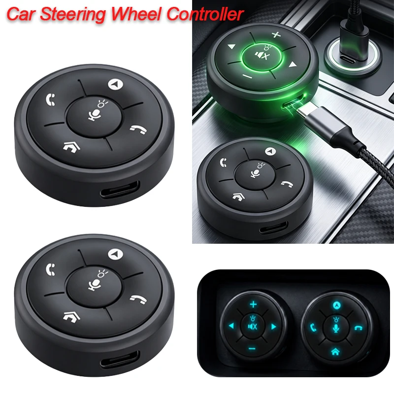 Wireless Smart Remote Controller Bluetooth Button 5 Key Car Steering Wheel Control Media Car Radio DVD GPS Multimedia Remote
