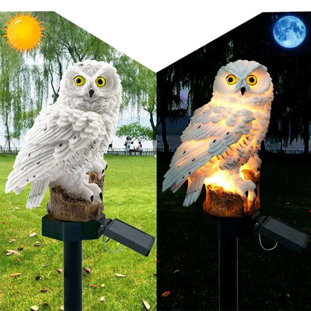 Imagem -06 - Coruja Luz Solar com Painel Solar Led Coruja Falsa à Prova Impermeável Água Solar Luzes do Jardim Coruja Ornamento Animal Pássaro Lâmpadas ao ar Livre