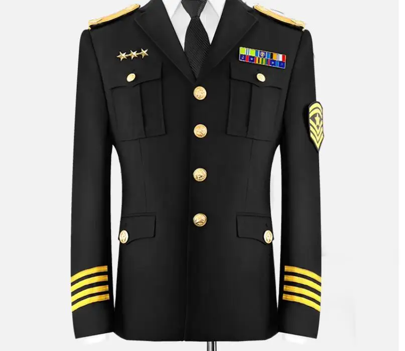 US Uniform Mannen Exploits Blazer Jas Landmacht Officier Zwart Inclusief Jas Medaille