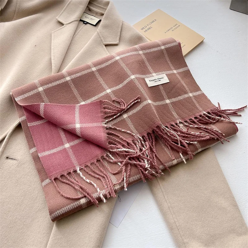 Luxury Brand Cashmere Warm Scarf for Women Design Winter Thick Shawl Wrap Pashmina Blanket Poncho Female Bufanda Echarpe Foulard