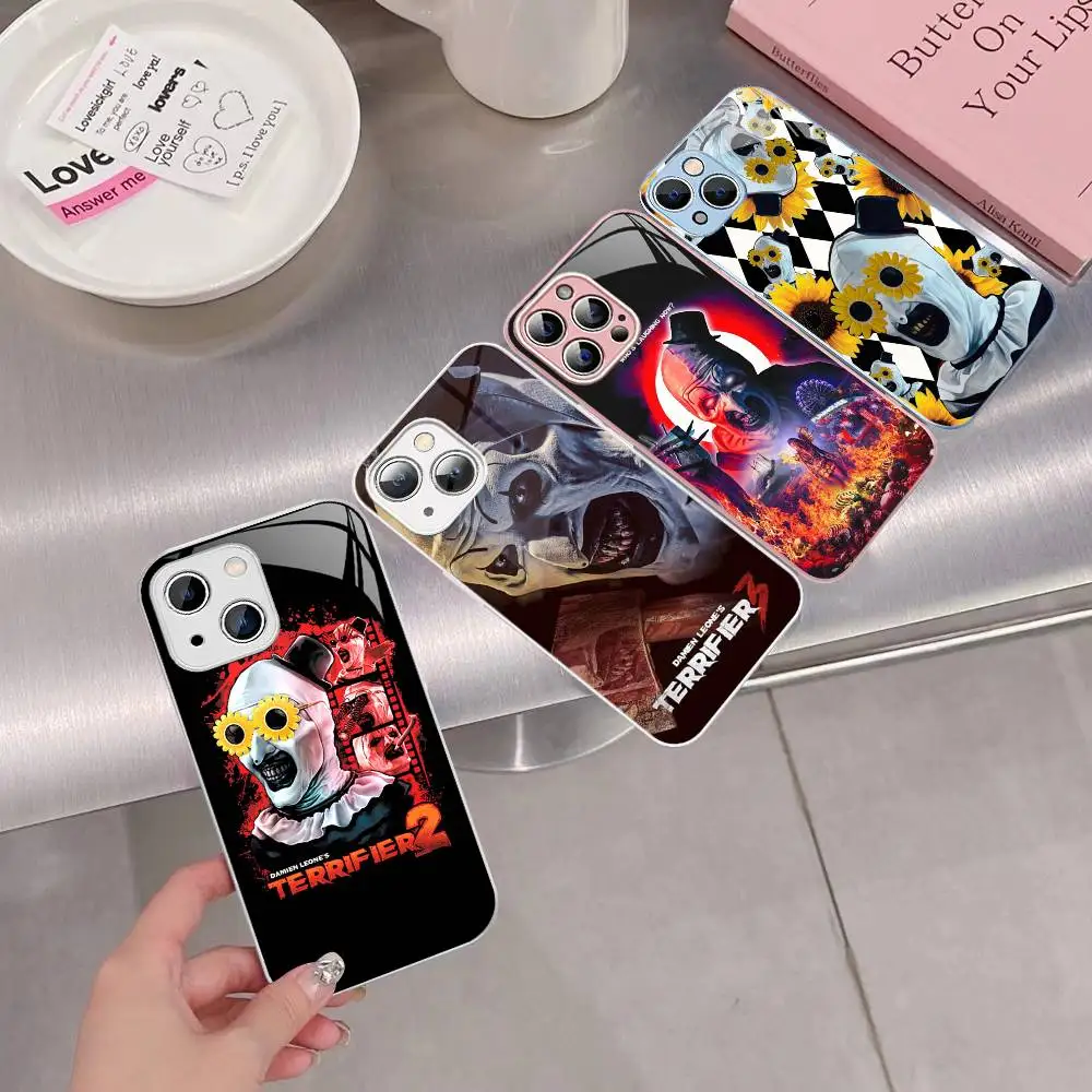 

Popular Horror Movie T-Terrifier For IPhone 14 13 12 Mini 11 Pro XS Max X XR 14 Plus Tempered Glass Cover