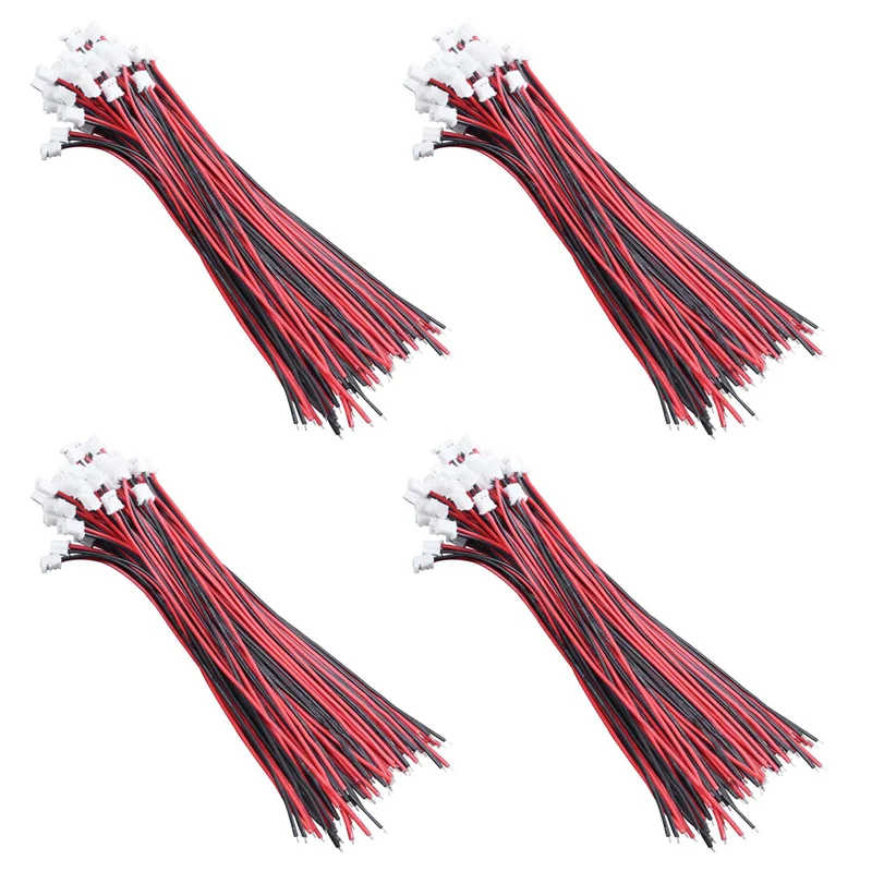 B24B 200Pcs Mini JST 2.0 2P Male Connector Wires Cables