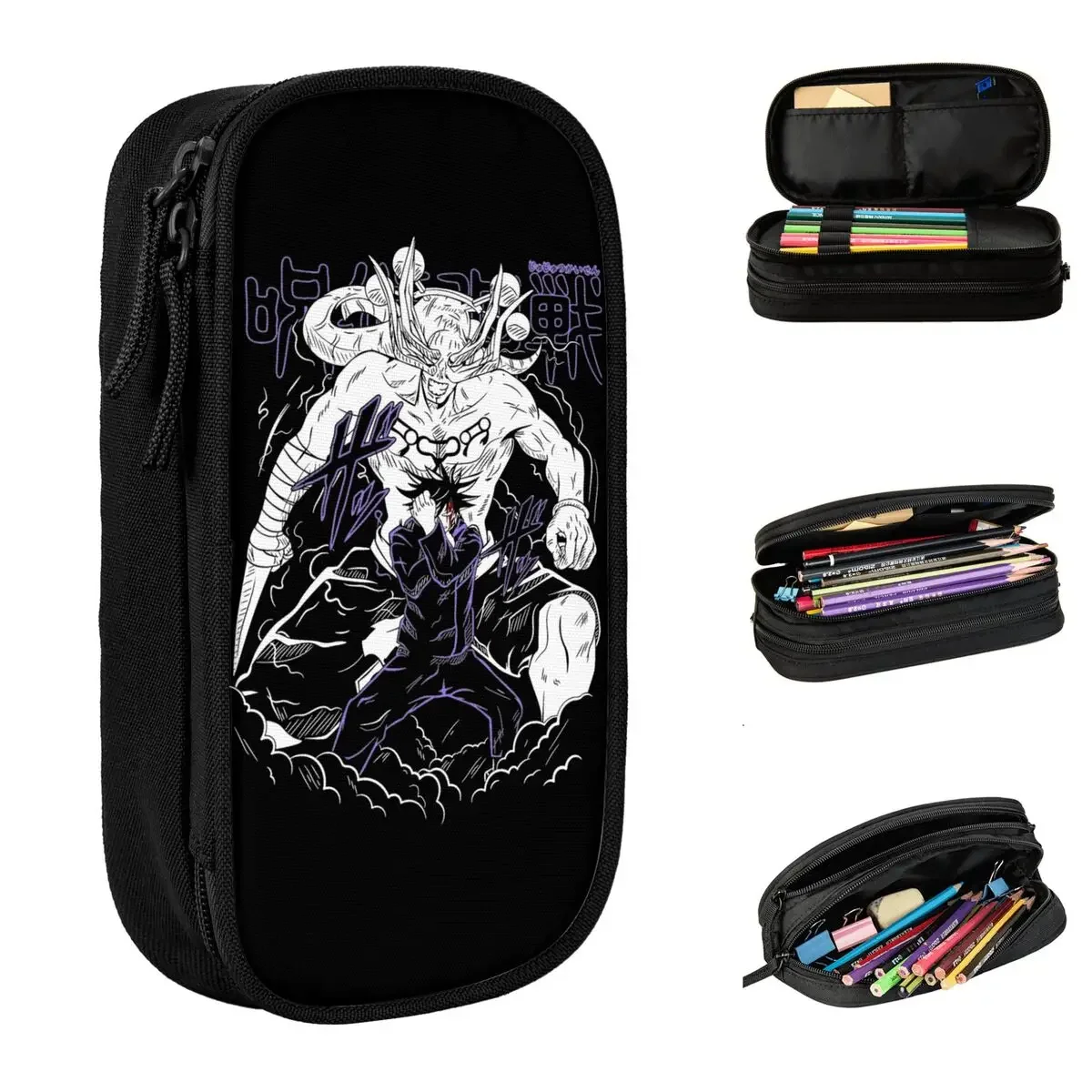 

JJK Anime Curse Sorcerer Mahoraga Pencil Case Pencil Box Pen Holder for Girls Boys Pencil Bags School Supplies Stationery