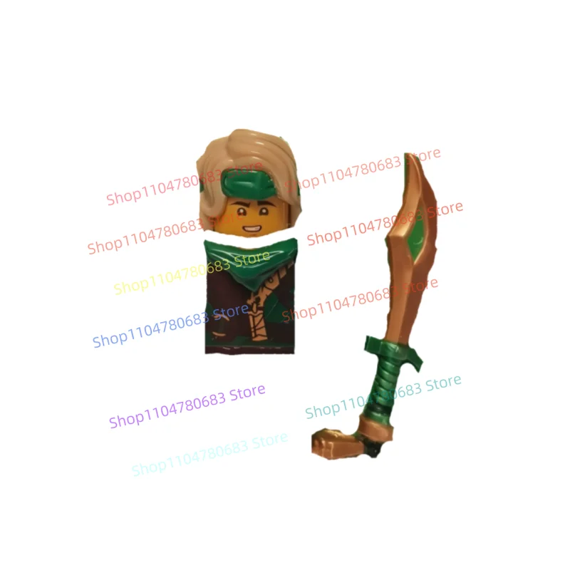 MOC Mini Figures Season 4 Green Samurai Building Block Model Ornament Anime Cartoon Character Toy Collectible Action Figure Gift