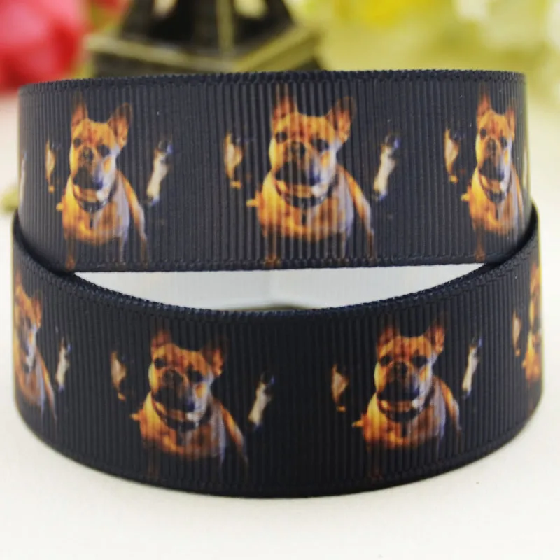 22mm 25mm 38mm 75mm dog cartoon printed Grosgrain Ribbon party decoration 10 Yards satin ribbons