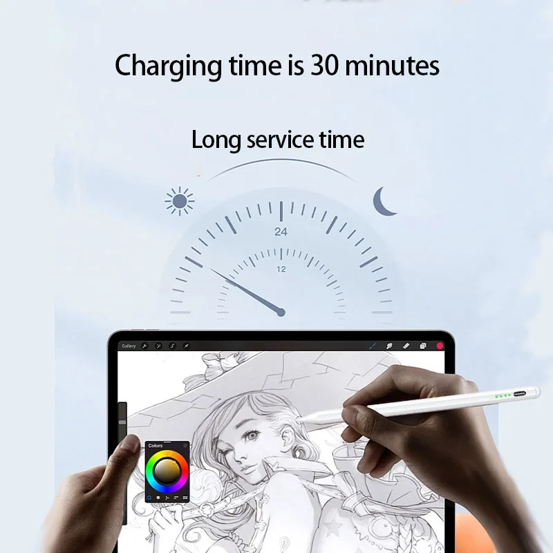 قلم ستايلس لقلم أبل مع مؤشرات طاقة LED قلم رصاص يعمل باللمس لـ 2022 2021 2020 2019 2018 قلم iPad