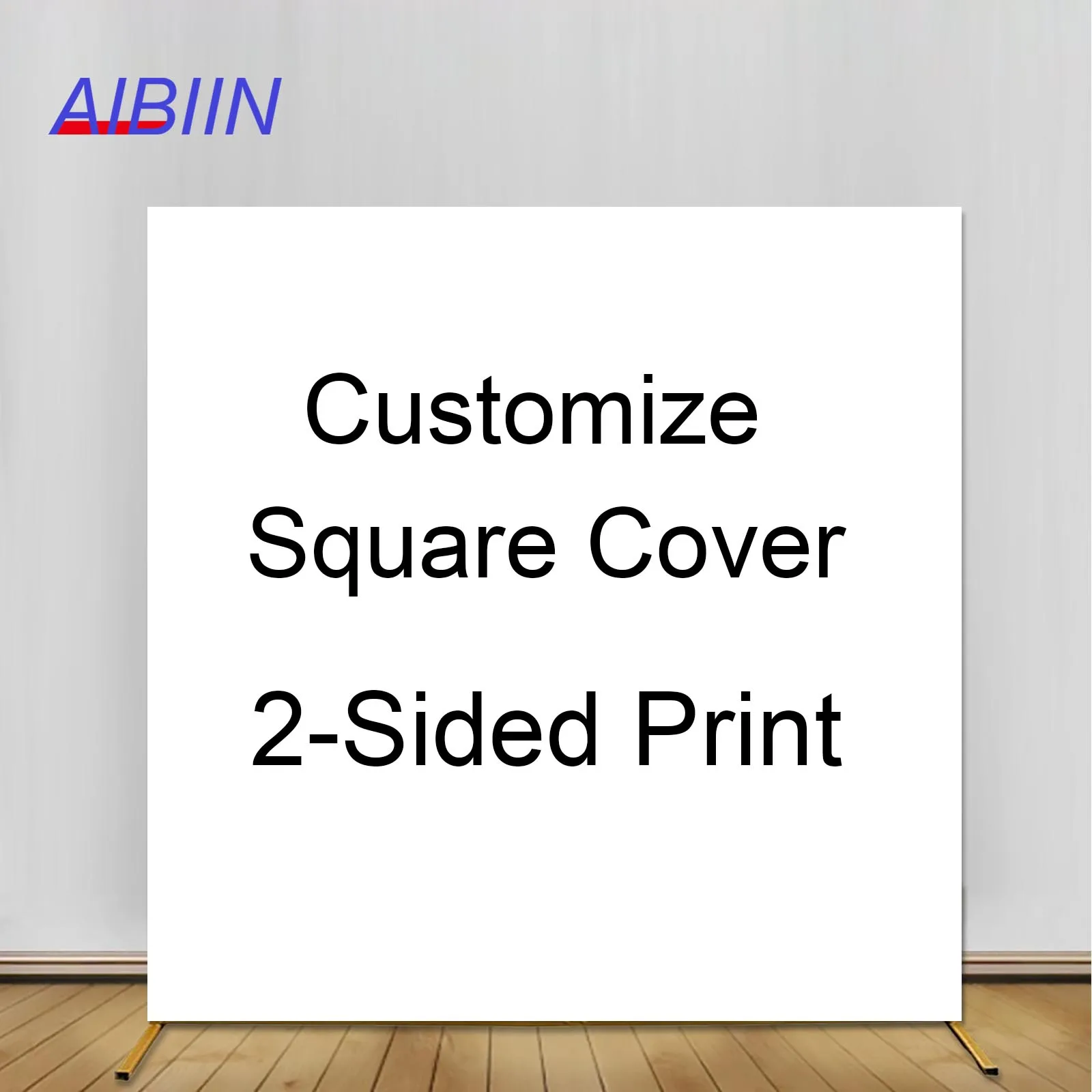 Customize 2-Sided Square Backdrop Cover Wedding Birthday Baby Shower Polyester Party Decor Portrait Photozone Background